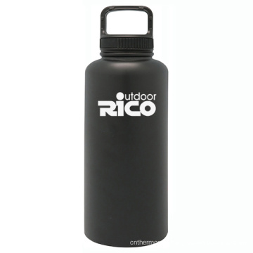 Aço inoxidável durável vácuo Esportes garrafa preto 64oz